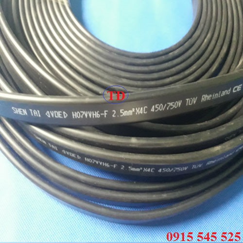Cáp dẹt cầu trục qui cách 4Cx2.5 mm2