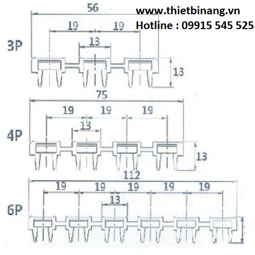 Thông số kỹ thuật ray điện an toàn 1p, 3p, 4p, 6p